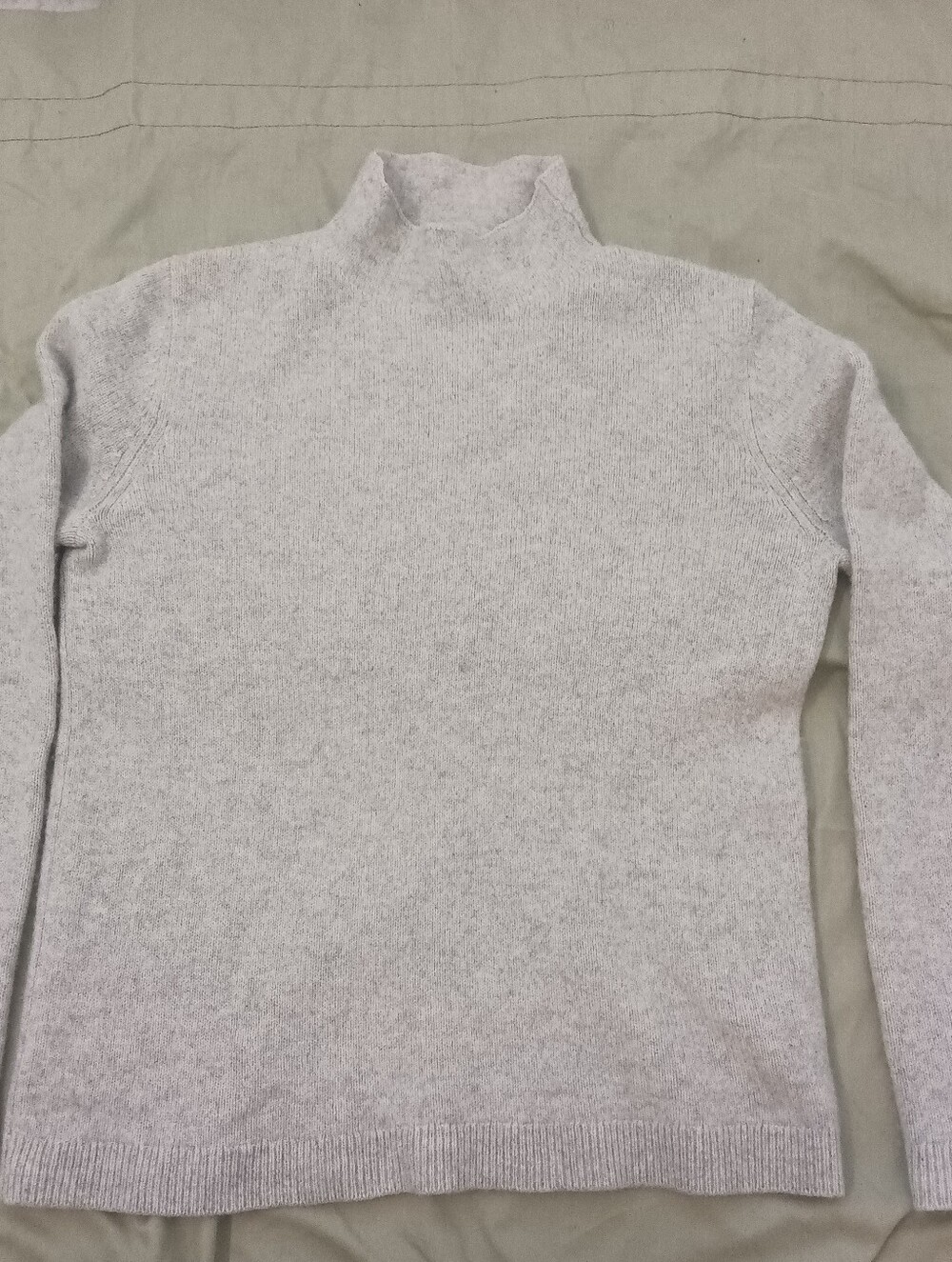 COS Heather Gray Mock Neck 100% Cashmere Large Pullover Sweater